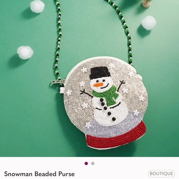 Snowman Beaded Purse - Picture 1 of 2